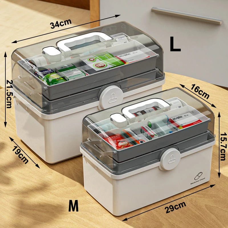 3 layer home medicine box