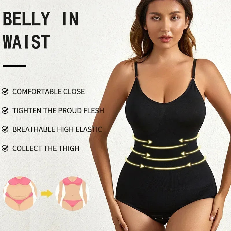 Solid Seamless Shaping Shapewear Bodysuit, Tummy Control Butt Lifting Slimmer Body Shaper, Women's Underwear & Shapewear