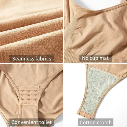 Solid Seamless Shaping Shapewear Bodysuit, Tummy Control Butt Lifting Slimmer Body Shaper, Women's Underwear & Shapewear