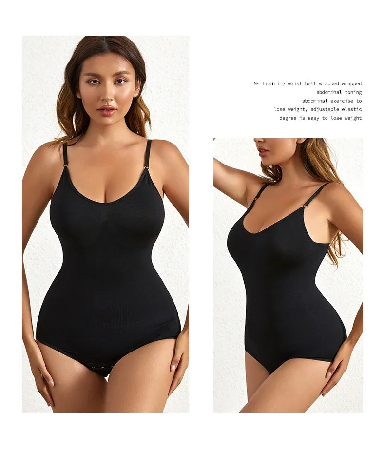 Solid Seamless Shaping Shapewear Bodysuit, Tummy Control Butt Lifting Slimmer Body Shaper, Women's Underwear & Shapewear
