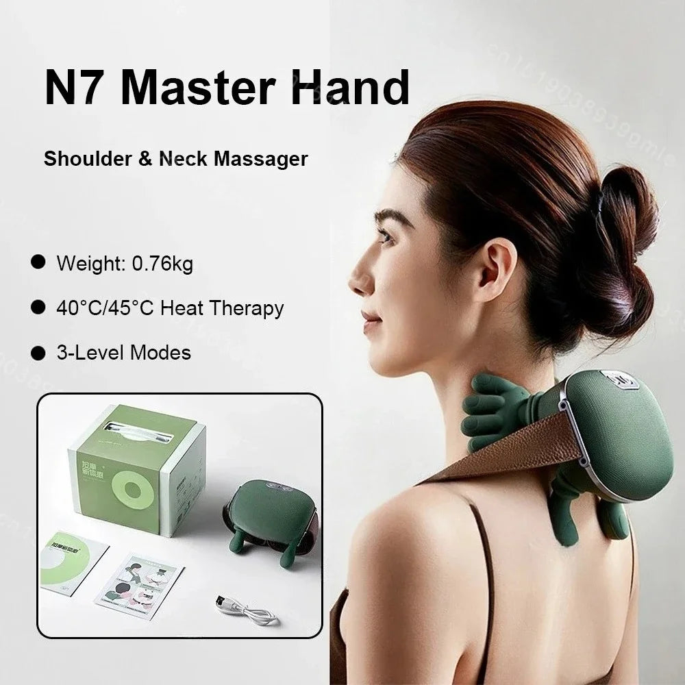 ﻿Shiatsu Neck & Shoulder Massager with Heat – Deep Tissue Relief