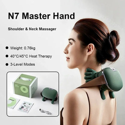 ﻿Shiatsu Neck & Shoulder Massager with Heat – Deep Tissue Relief