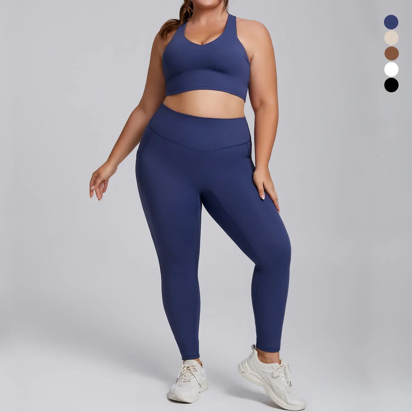 Plus Size Yoga Outfit – Sports Bra & Leggings Set