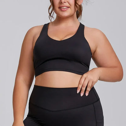 Plus Size Yoga Outfit – Sports Bra & Leggings Set