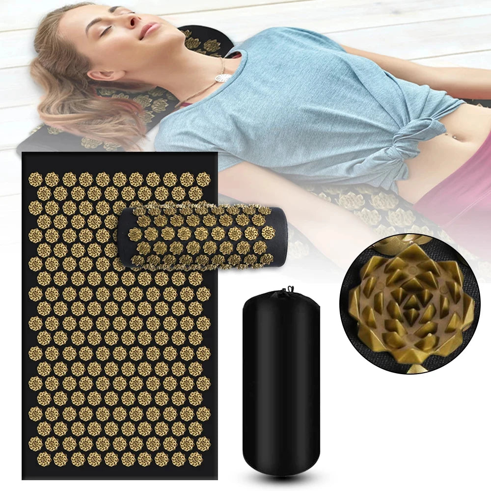 Kuznetsov's Applicator, Acupressure Yoga Mat AND Pillow Neck Fitness Pad