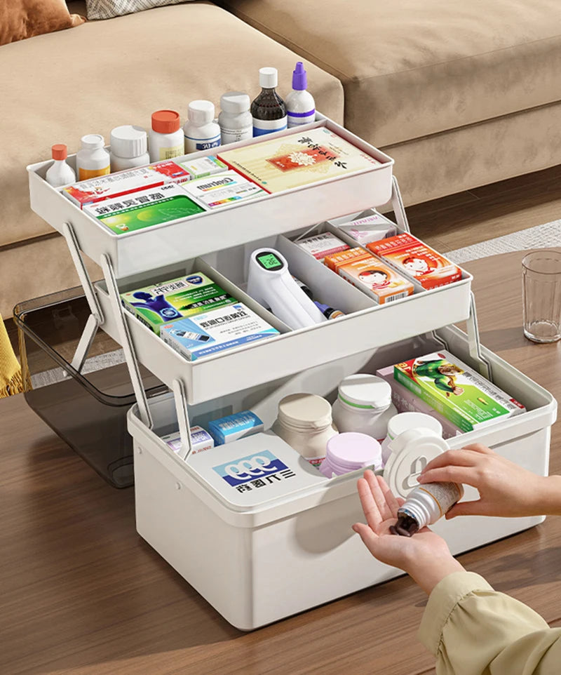 3 layer home medicine box