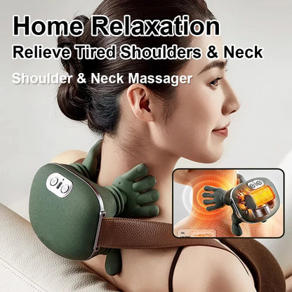 ﻿Shiatsu Neck & Shoulder Massager with Heat – Deep Tissue Relief